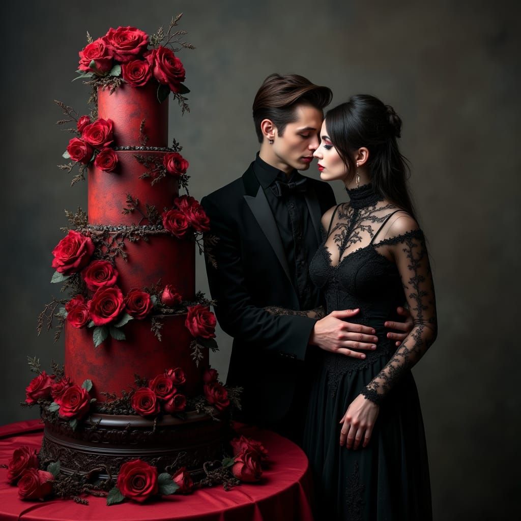 Elegant Vampire Wedding in Victorian-Inspired Gothic Style