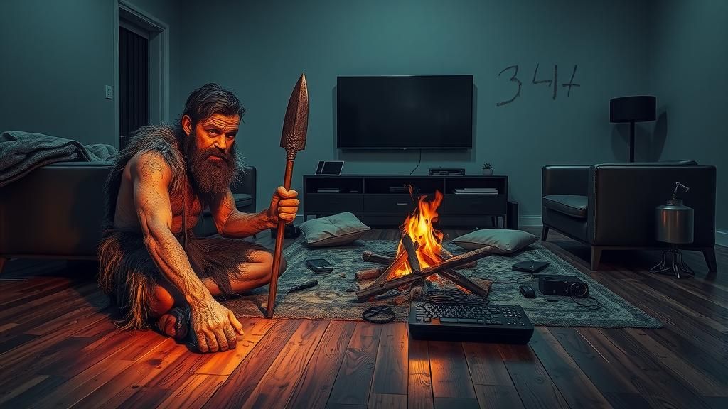 Caveman's Modern Anxiety: Internet Outage