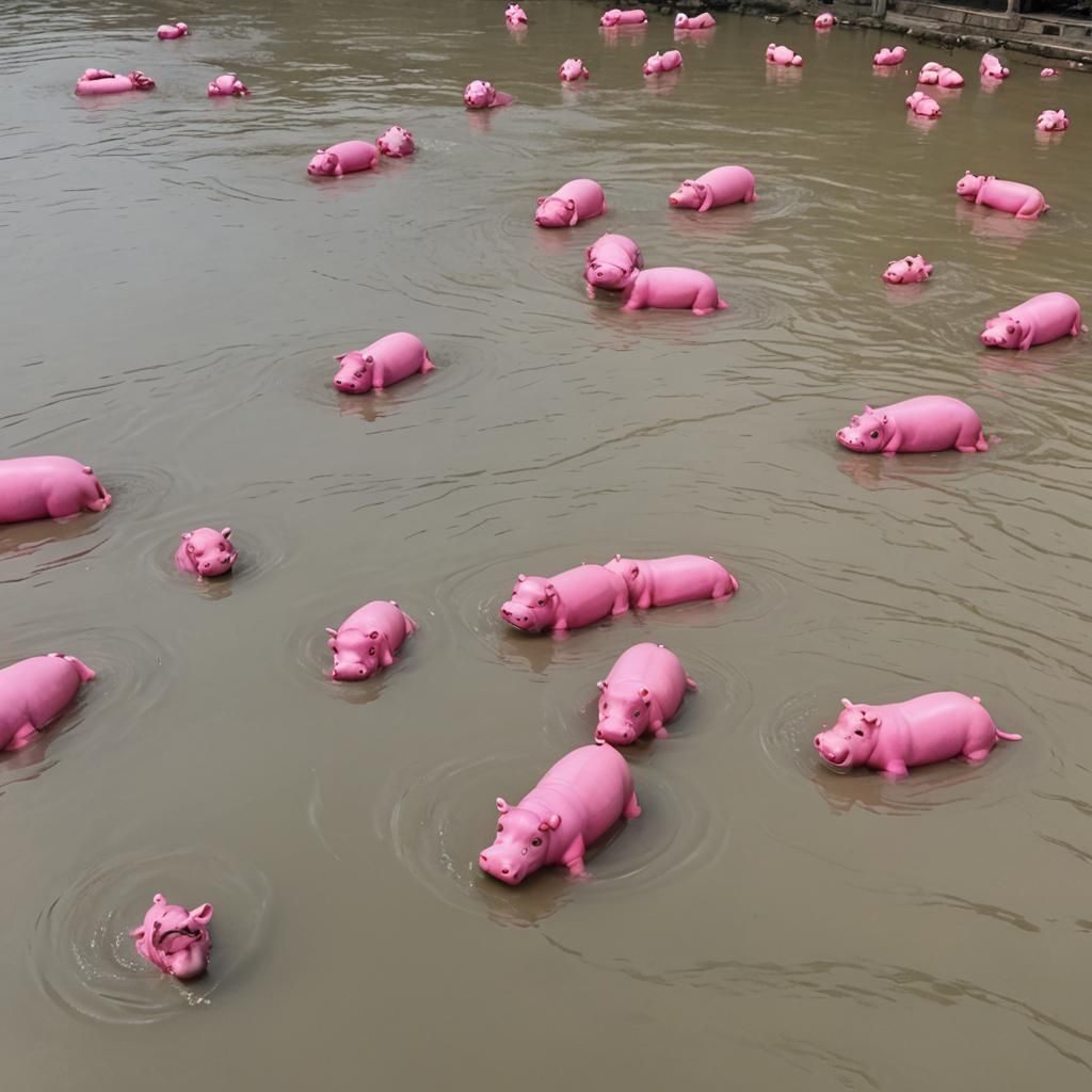Moo Dang the Pink Hippo in China