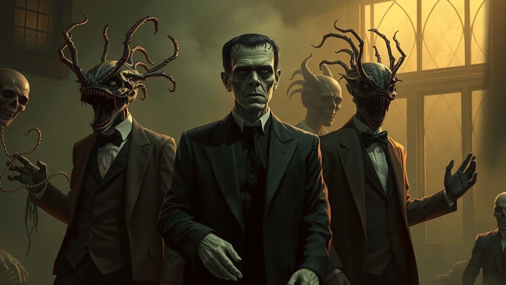 Monster's Prom Night in Dark Surrealist Style