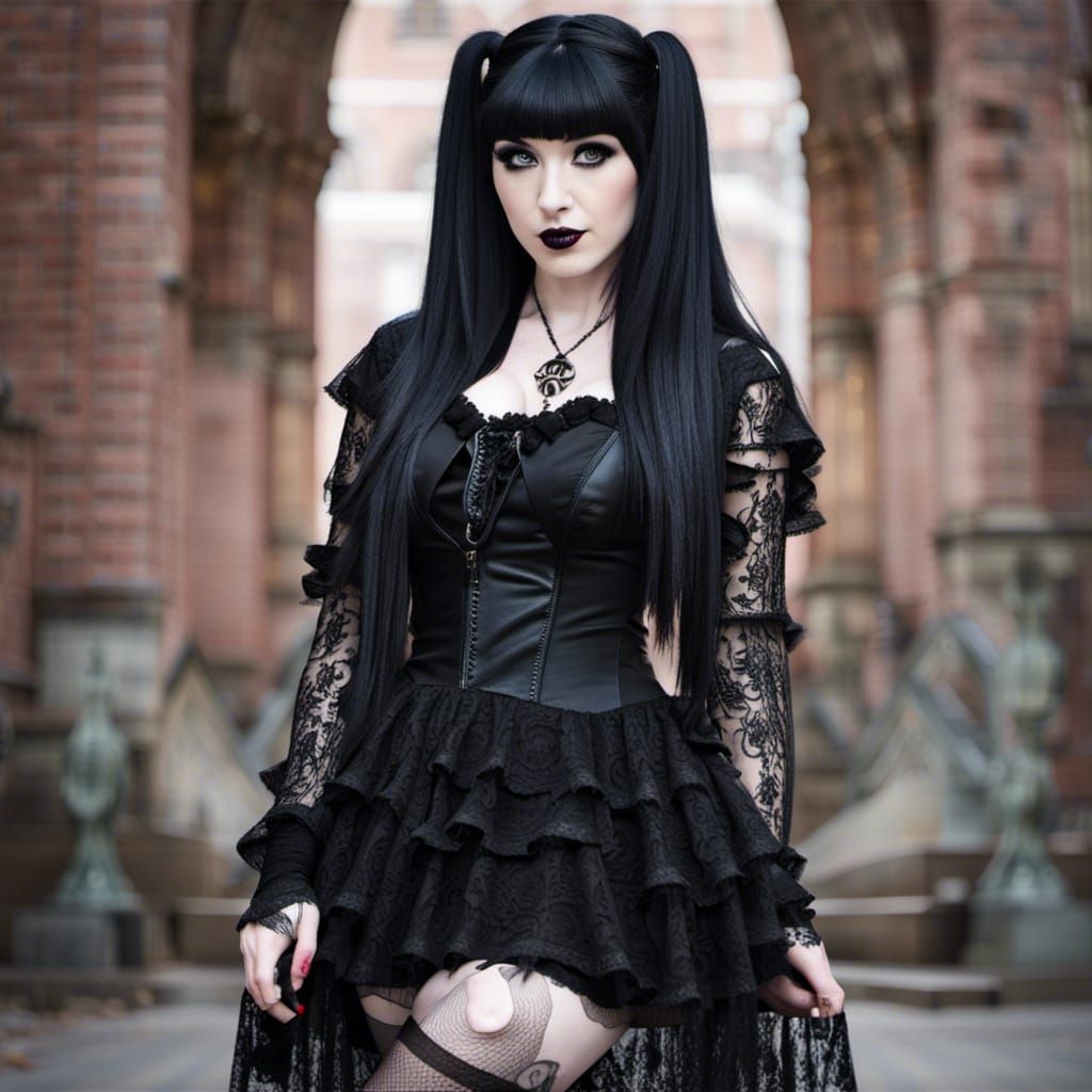 Goth Girl Portrait: A Full Body Image