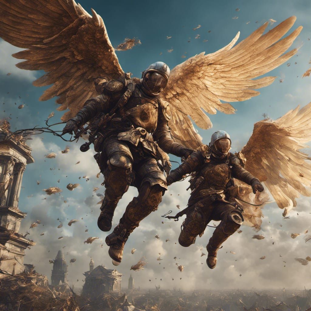 Angels Fight for Survival: Fantasy Concept Art