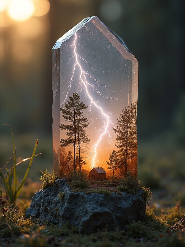 Semi-Abstract Cameo Septarian Stone Crystal Tiny Cottage Atm...