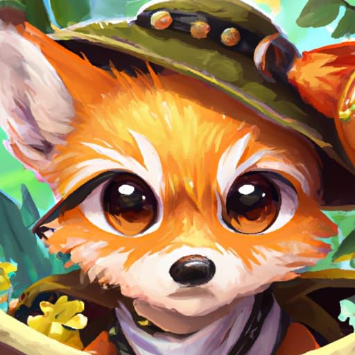 Chibi Fox Explorer in Digital Illustration Style