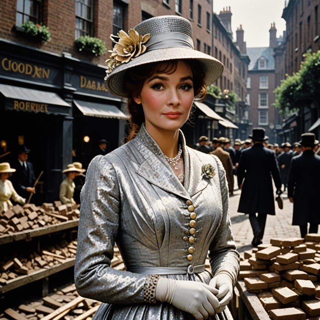 Vibrant London Bridge Rebuilt with Sticks, Stones, Wood, Cla...