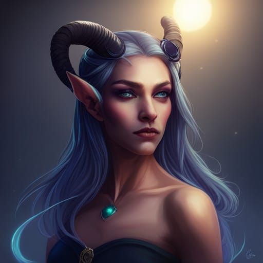 Starlight Elf Portrait in Hyperdetailed Style