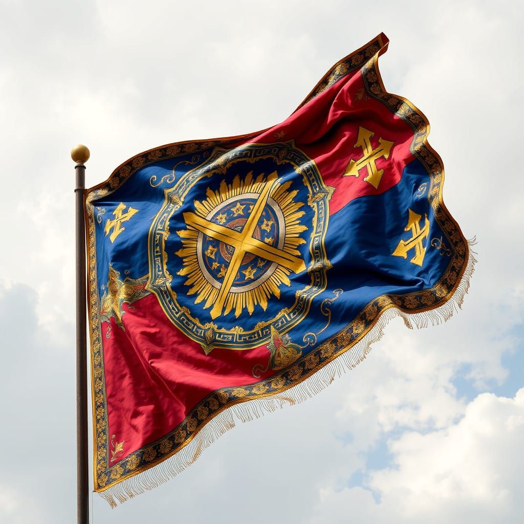 Majestic Combatocracy Flag in 12th-Century Byzantine Style