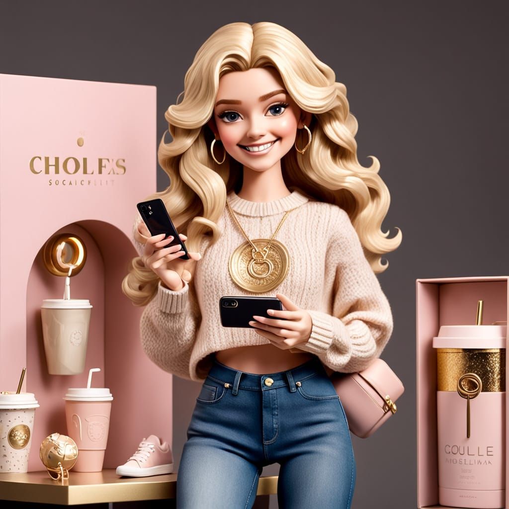 Hyper-Realistic Collectible Content Creator Doll in Luxury P...