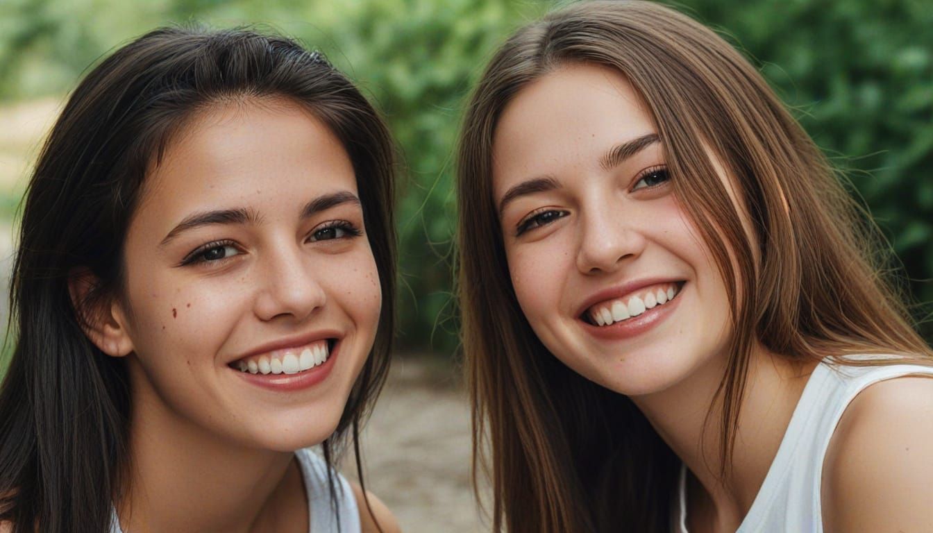 Portrait of Two Teenage Women with a Dark Twist