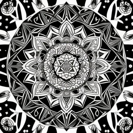 Witchy New Age Adult Coloring Page in Bauhaus Style