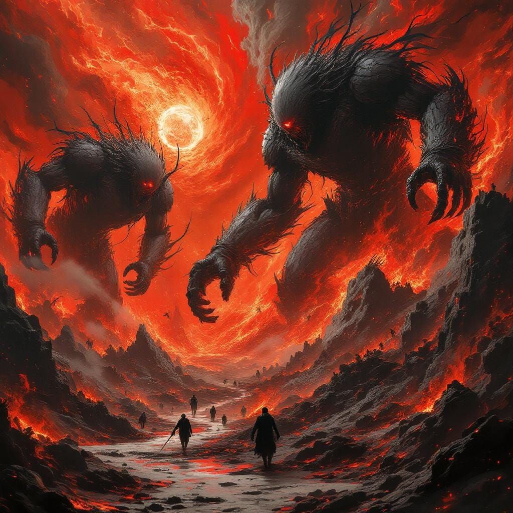 Epic Battle in Hell: Ukiyo-e Golems Clash