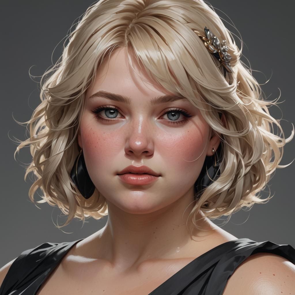 Blond Girl Portrait in Hyperdetailed Digital Art