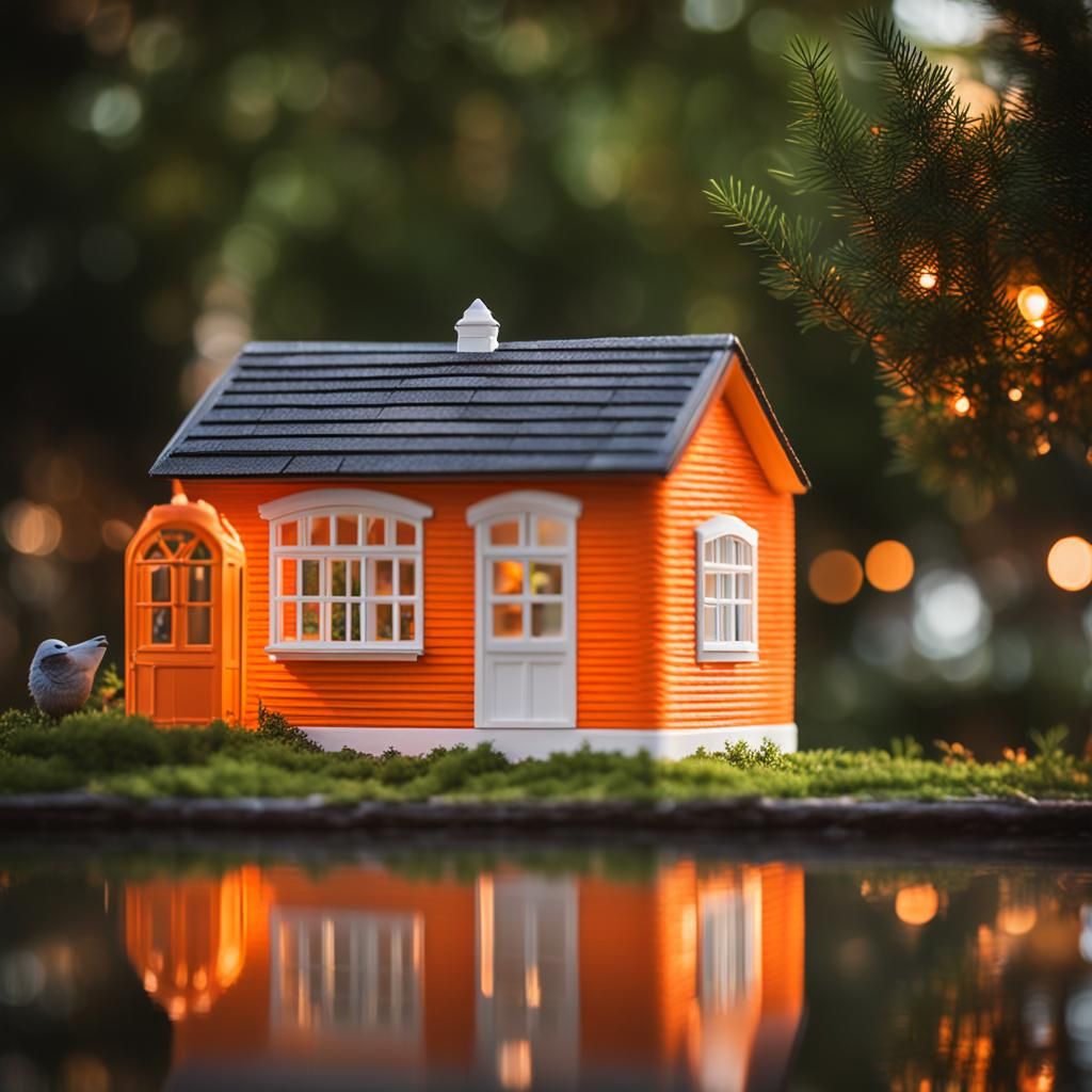 Picturesque Orange House in Natural Light