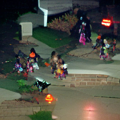 Halloween Night: Children Trick-or-Treating