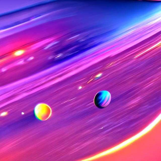 Iridescent Planets in Colorful Space, 8k Resolution
