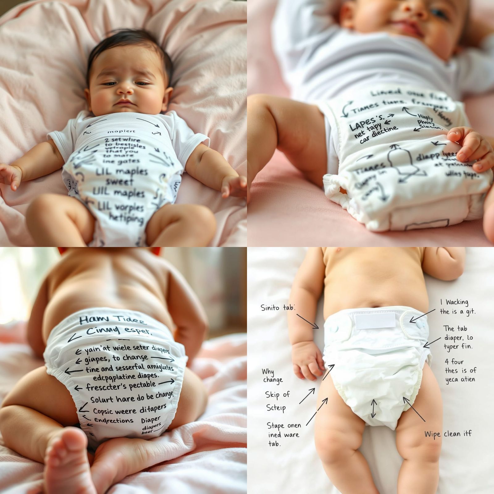 Humorous Diaper Change Instructions on Baby