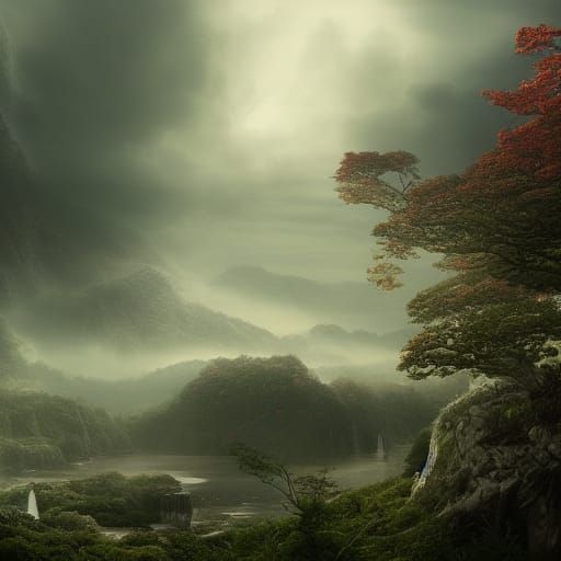 Epic Leaves Digital Matte Painting