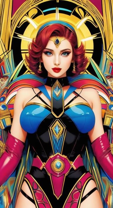 Colorful Art Deco Geometric Pattern in 4K