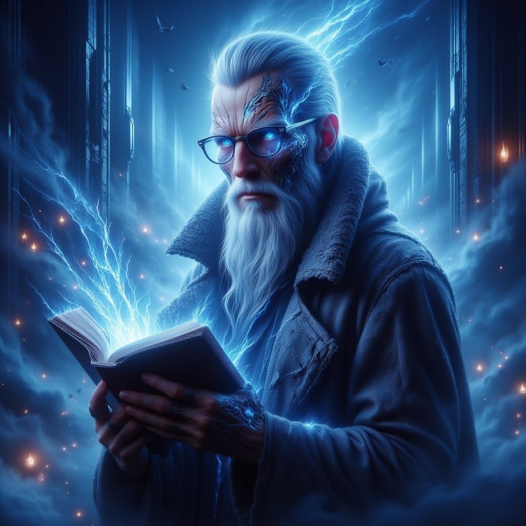 Mystical Frozen Book Held by Wizard: Fantasy Concept Art