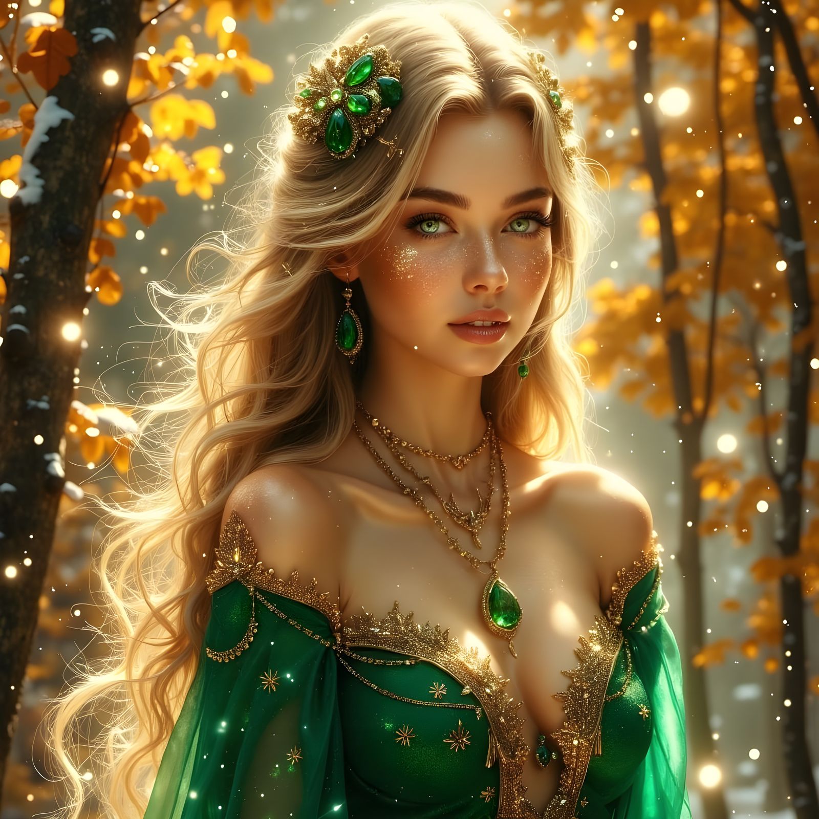 Magnificent Norse Goddess in Autumn Elegance