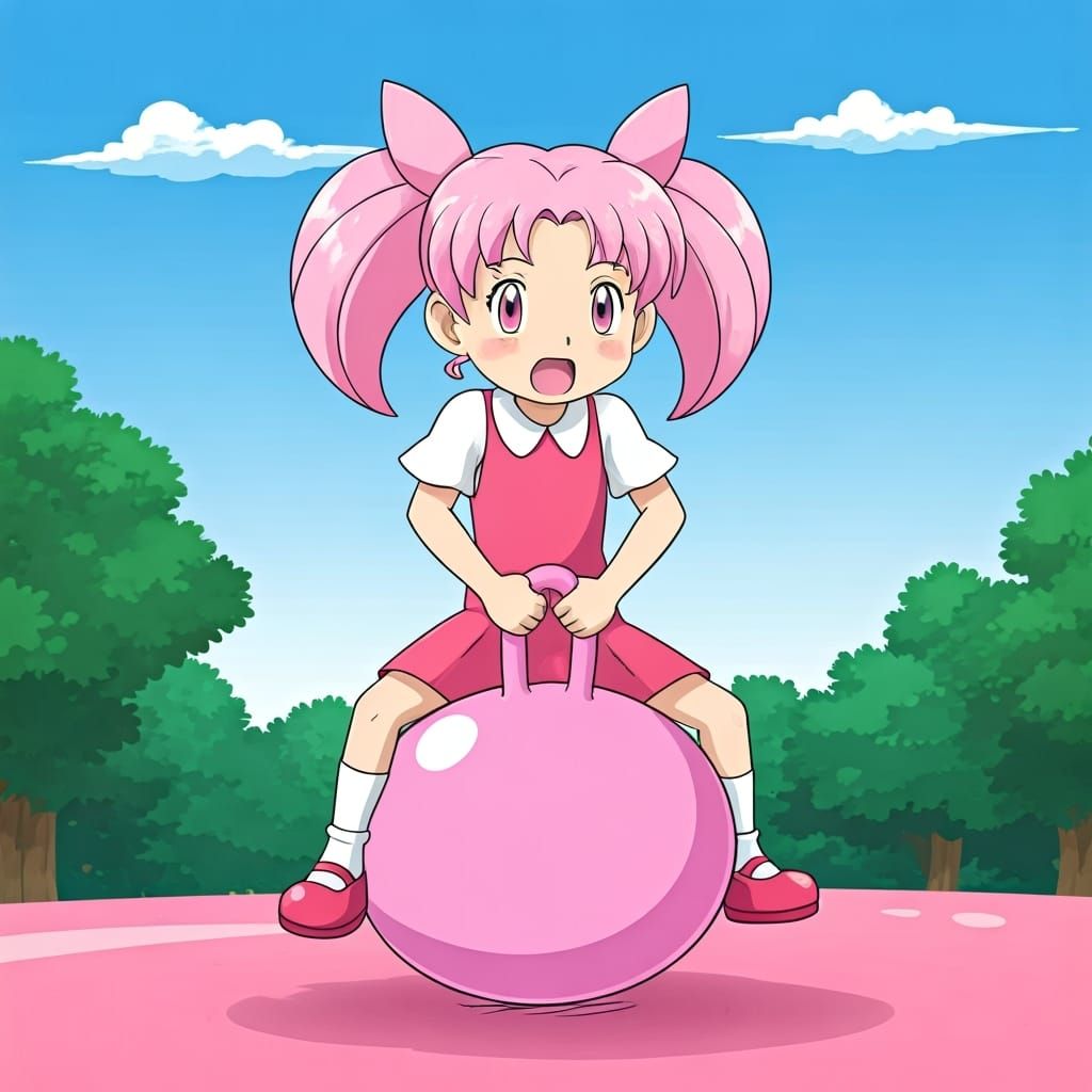 Chibiusa Bouncing with Serena from Pokemon