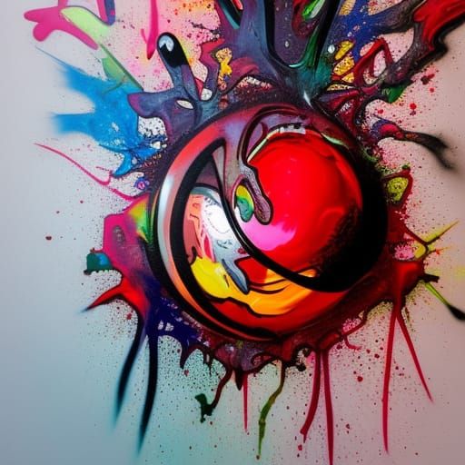 Menacing Bleeding Orb in Graffiti Street Art
