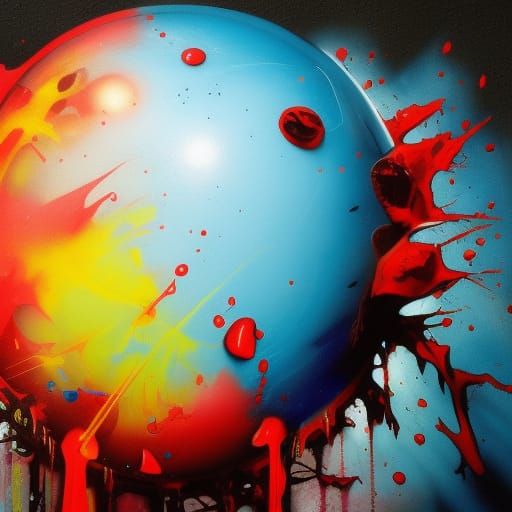 Bleeding Evil Orb in Graffiti Street Art Style