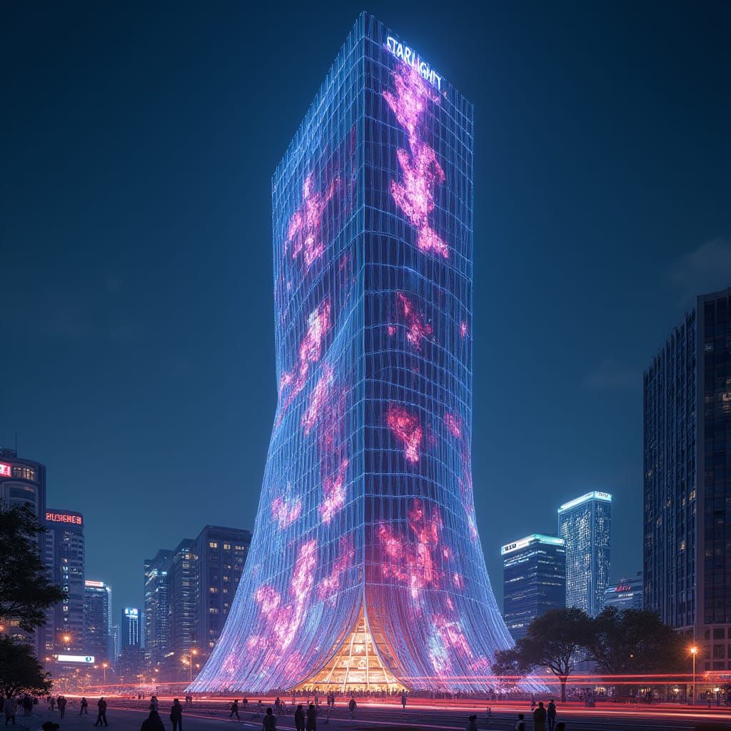 Starlight Entertainment Headquarters in Cyberpunk Style