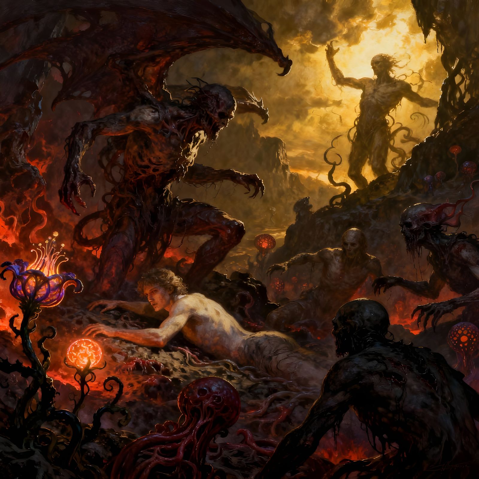 Sinister Satanic Horror in Gustave Doré Style