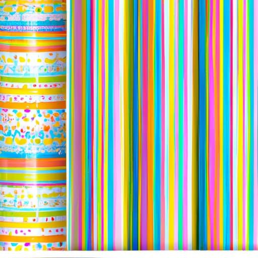 Colorful Striped Wrapping Paper Roll for Celebrations