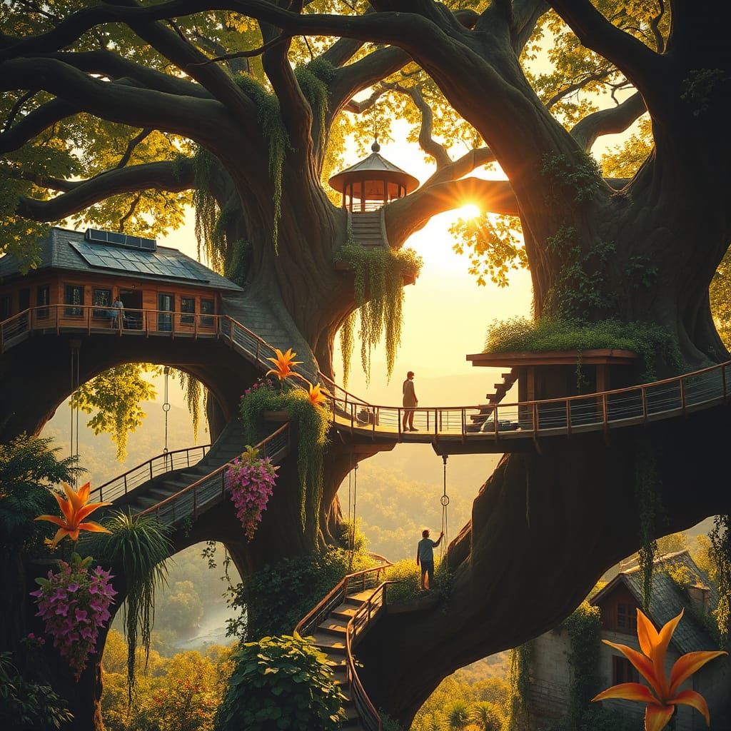 Surreal Eco-Utopia within Ancient Tree