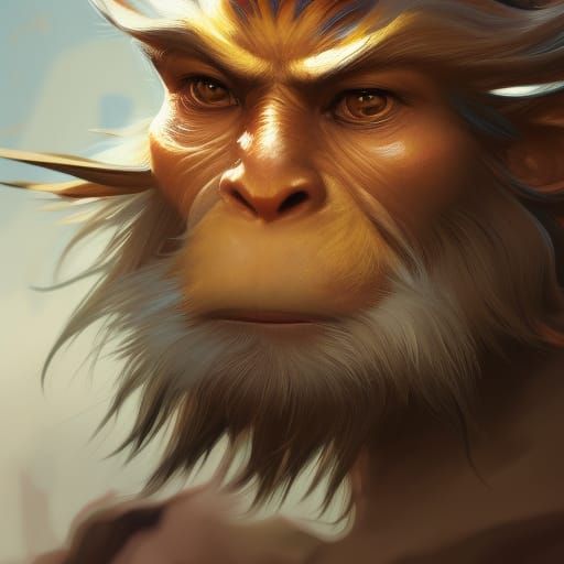 Hyperdetailed Portrait of Sun Wukong in Unreal Engine 5