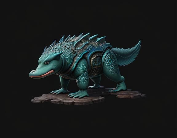 Anime Platypus in Detailed Matte Painting