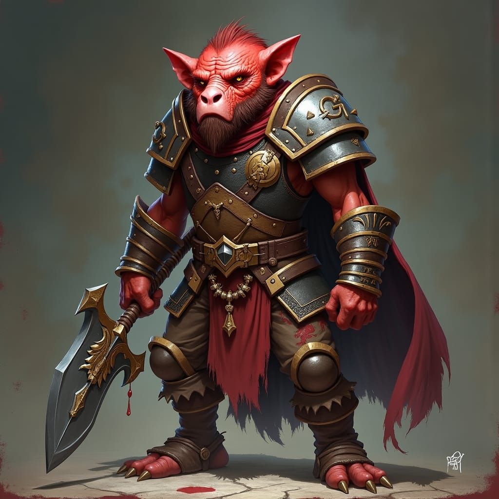 Fearsome Kobold Warrior in a Medieval Battle