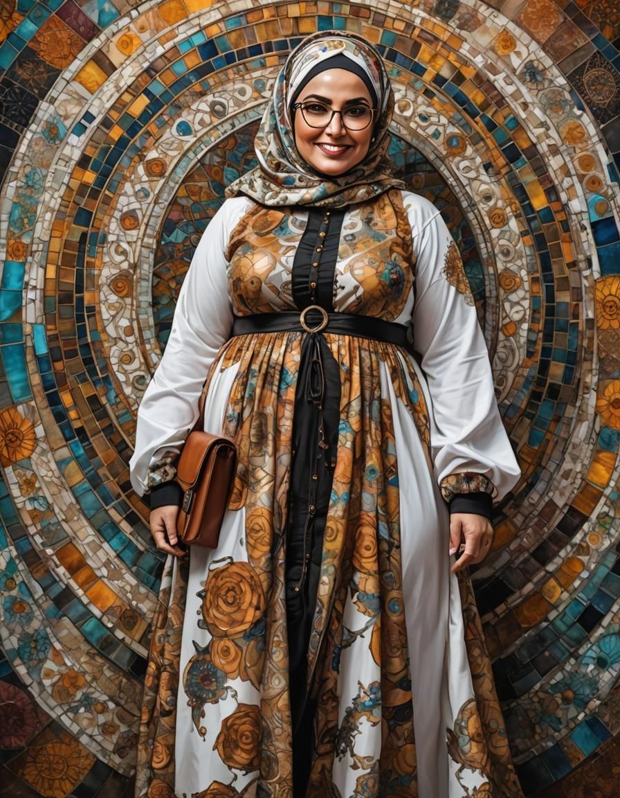 Psychedelic Alcohol Ink Portrait of a Middle Eastern Woman