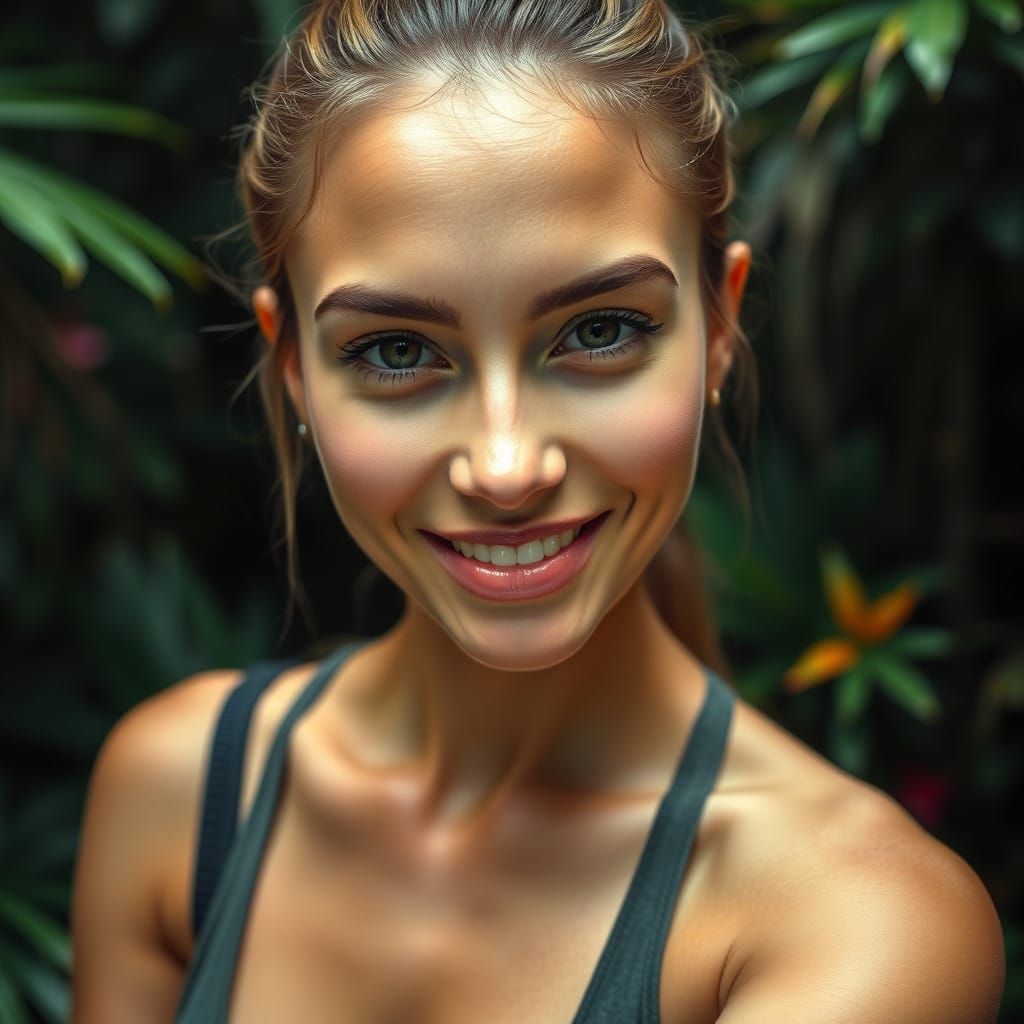 Epic Fantasy Woman in Rainforest Wonderland