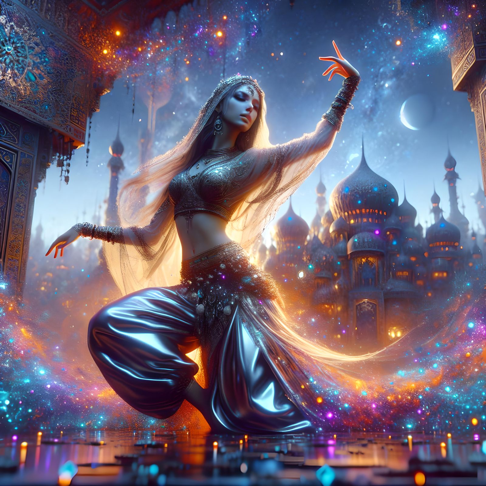 Arabian Nights Fantasy Dance in Detailed Matte Painting
