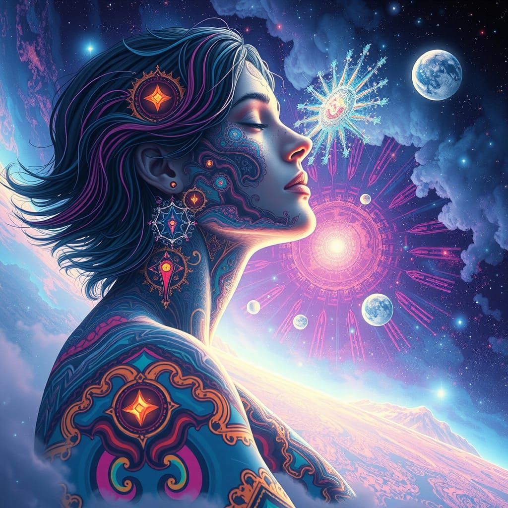 Psychedelic Cosmic Transcendence in Mixed Media