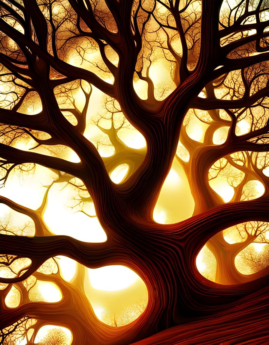 Fractal Tree Art Inspired by Matthias Hauser
