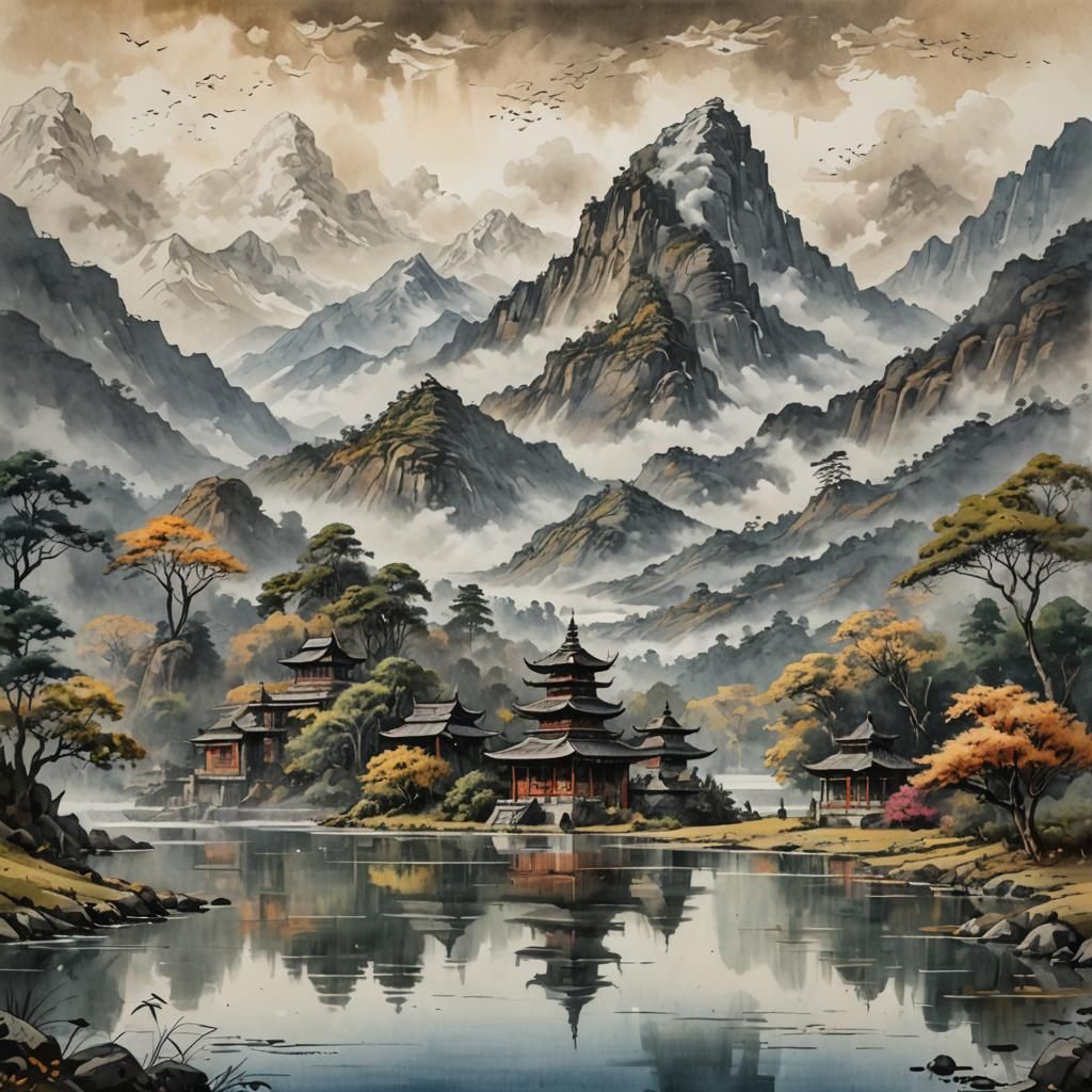 Ancient pagoda in a tranquil and peaceful environment