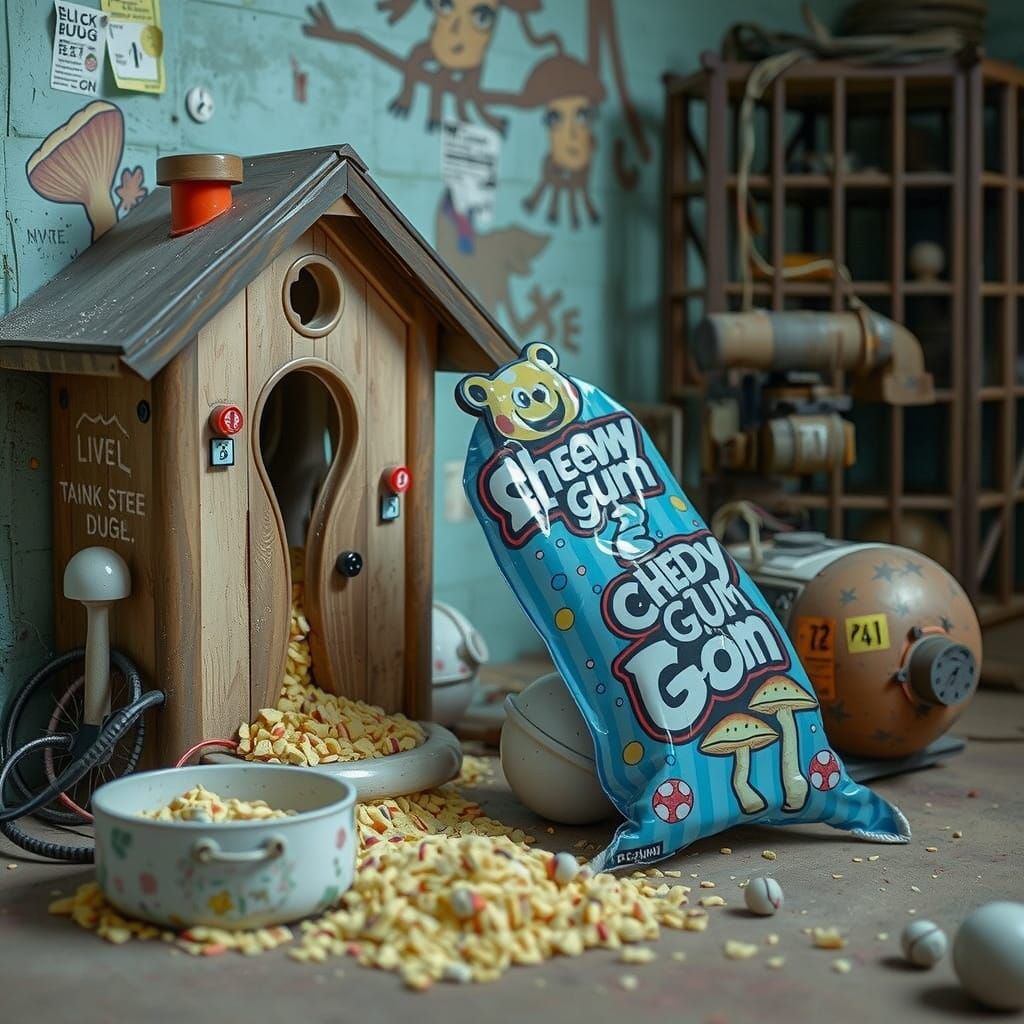 Candy Colored Mushroom Bungalow in Misty Forest