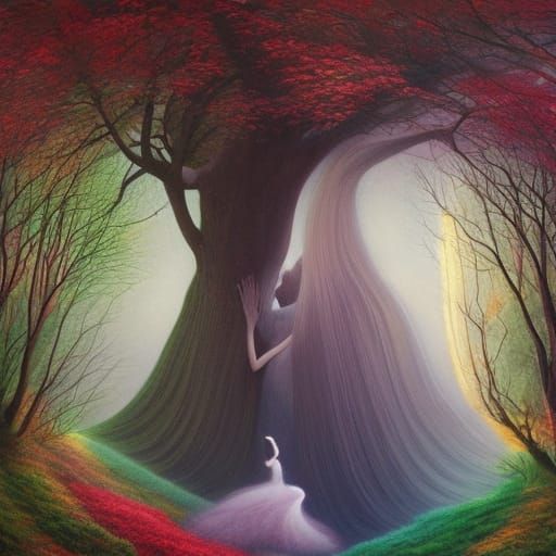 Surreal Light Beams Open onto Starry Sky