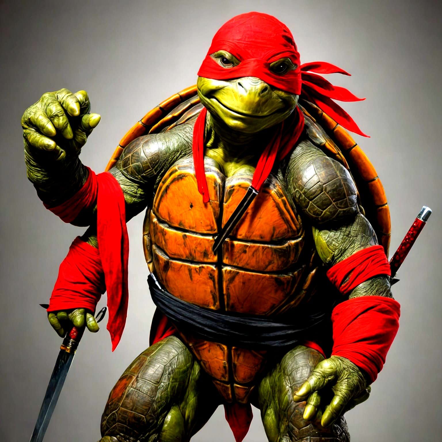 April O'Neil Meets Ninja Turtle in Cyberpunk Style