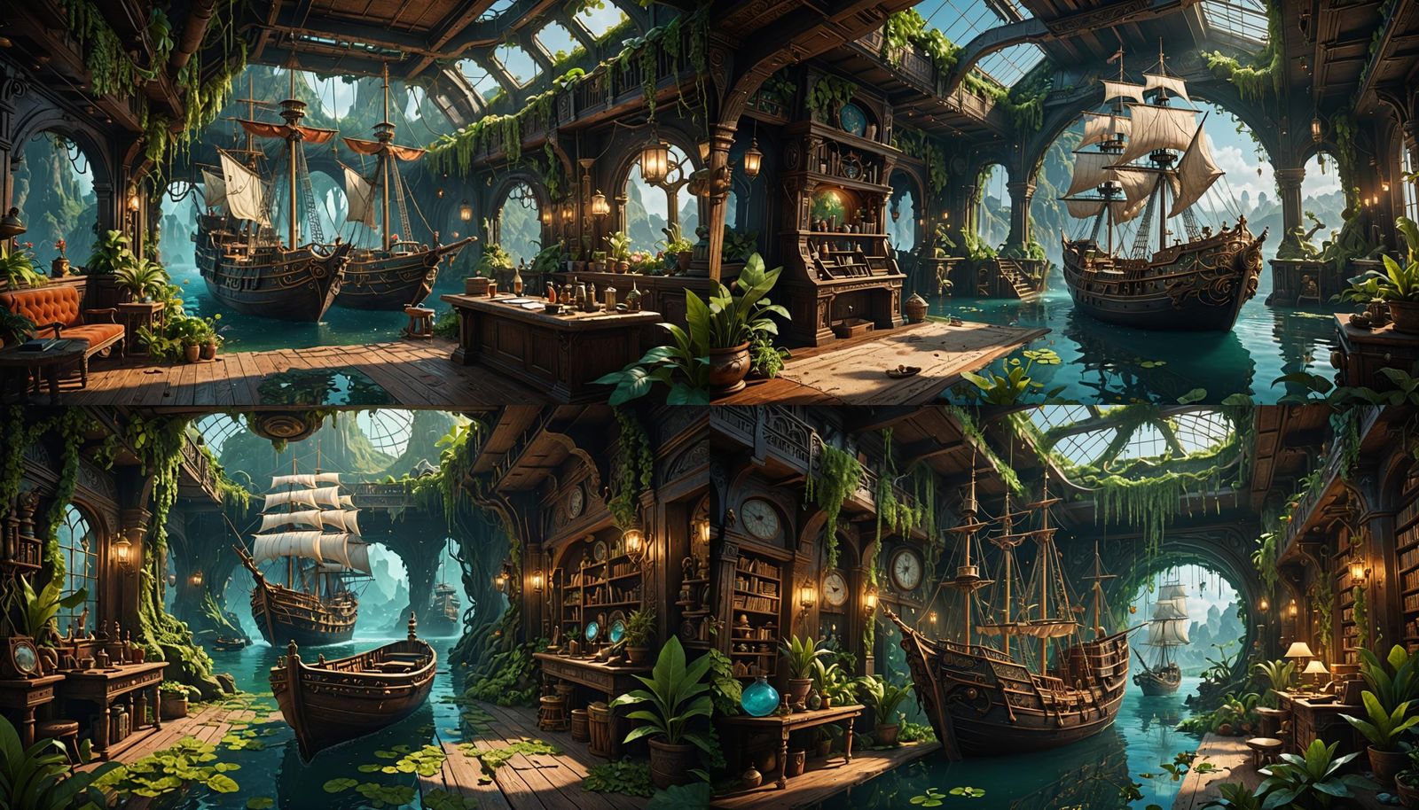 Eukaryotic Cell Interior with Scientist as Detailed Painting