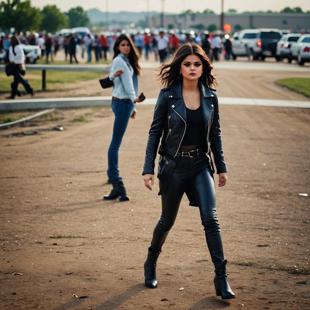 Selena Gomez as a Giantess Stomping Through Texas