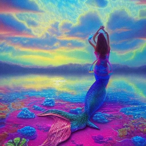 Holographic Mermaid in Spring Lake Scene