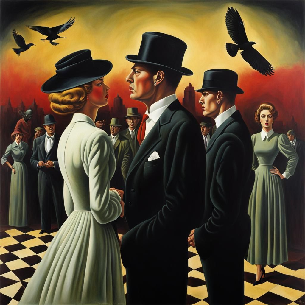 Surrealist Exploration of Jealousy and Human Emotion