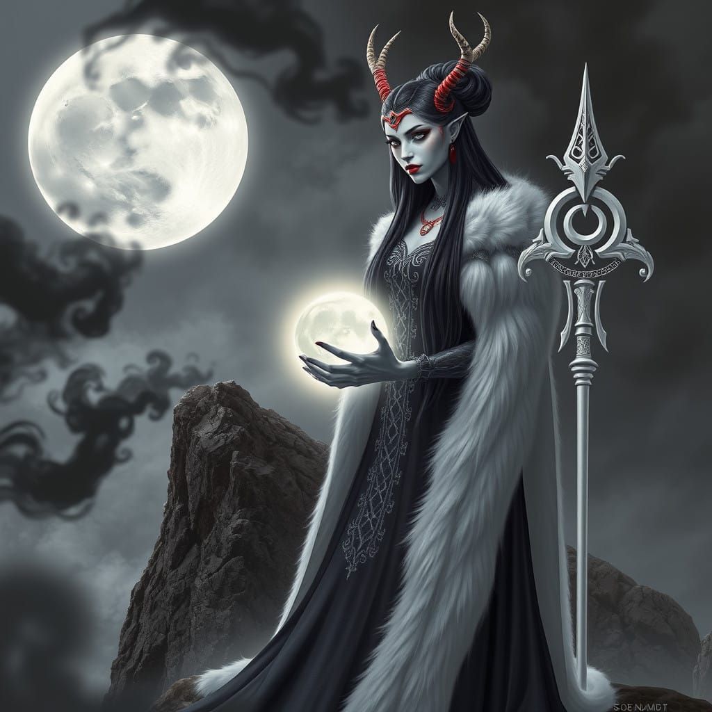 Moon Goddess Delana Reigns Supreme in Futuristic Mythology