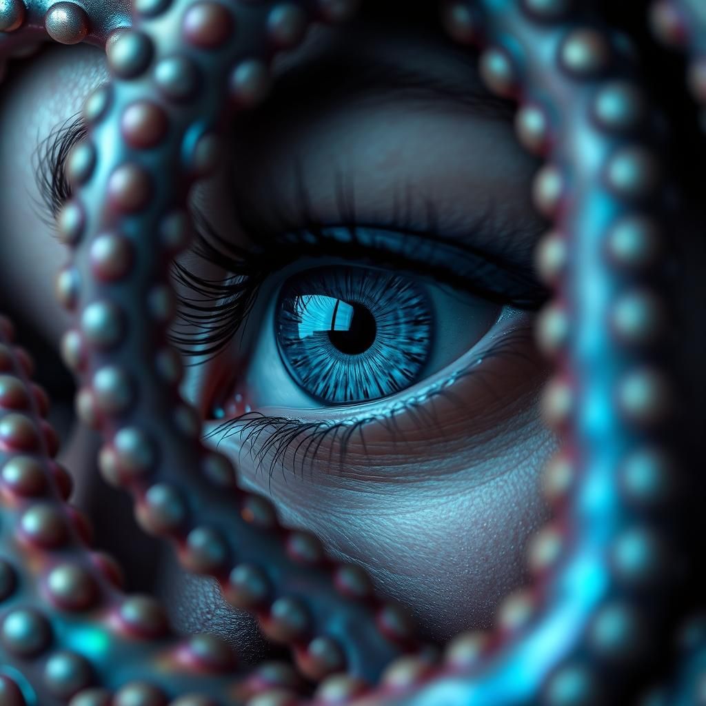 Ethereal Eye Emerges from Tentacle Mass