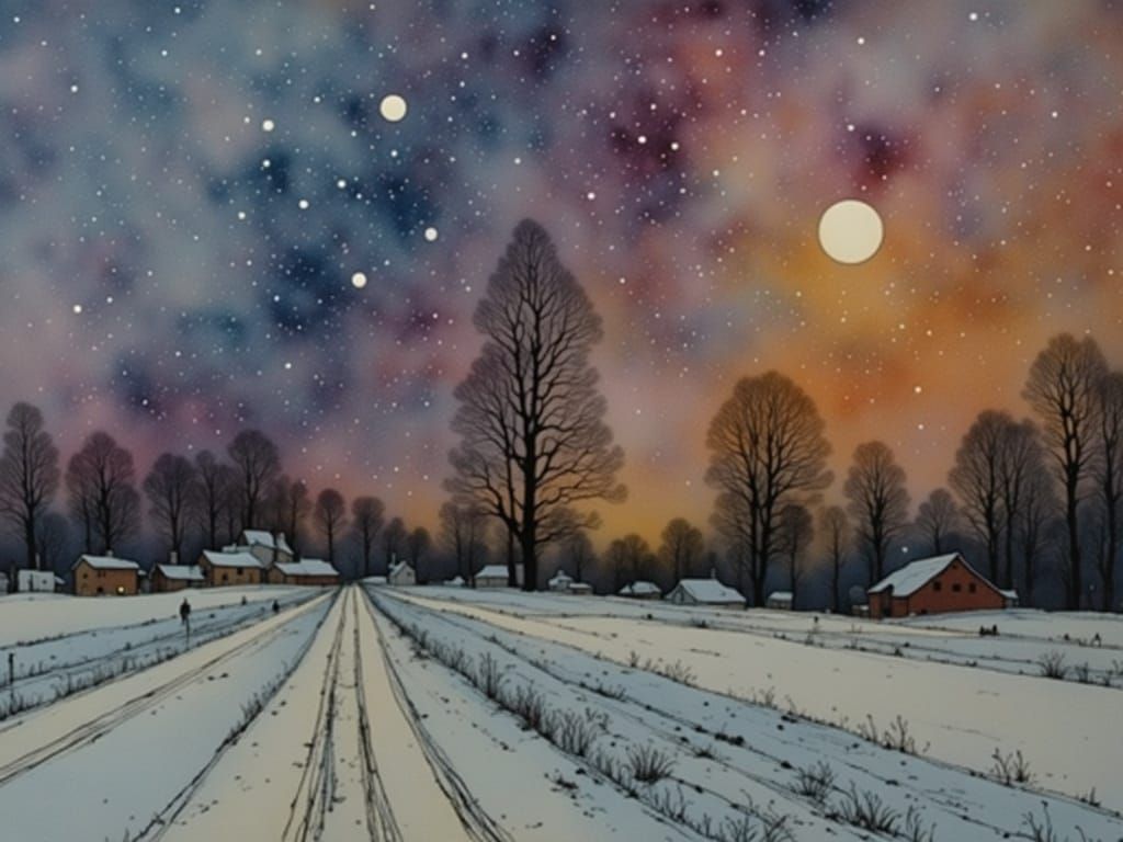 Surreal Night-to-Day Landscape Art